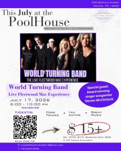 Concert at the Pool House: World Turning Band @ Beaver Borough Pool House Civic Center
